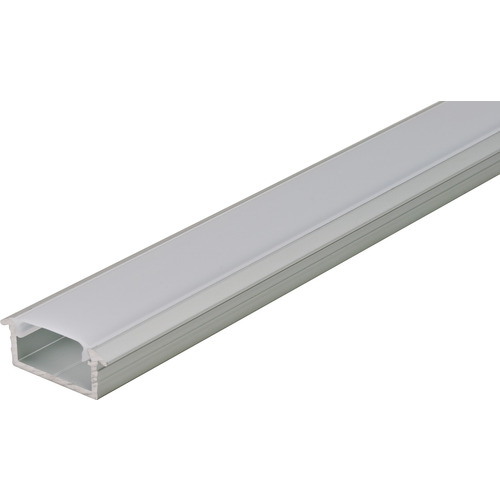 Aluminum Profile, Hafele Loox profile 1190 Recessed mounting, Cover: Frosted Profile: Silver colored, anodized Diffuser: satin frosted