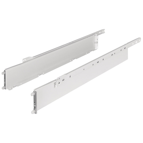 Single-Wall Metal Drawer System, Grass Zargen 6036 (Side Height: 3 3/8") 18" 17 3/8" 440 mm (17 3/8") 440 mm length, model 12850-04 White Pair