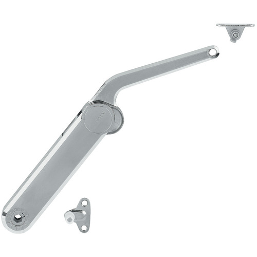 Swing-Up Fitting, Maxi, Complete Set for flaps made from wood or with aluminium frame, from frame width of 45 mm Wood, Aluminum frame D Frame: From 1 3/4" For wooden or glass flaps or flaps with aluminum frame, Model D, nickel Fittings, mounting brackets and screw-on brackets: Zinc plated, white, black