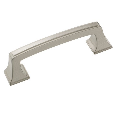 Handle, Zinc 76 95 x 27 mm Amerock Mulholland Collection, satin nickel, 76 mm CTC Nickel plated, satin-finish