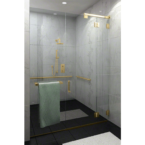 CRL CLSK1RBR CLEAR SPACE Polished Brass Complete Right Hand Swinging Kit