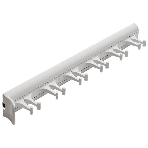 Belt Rack, TAG Synergy Collection, 6 Hook, 14 1/8" With 3/4 extension slide, White White, White powder-coated