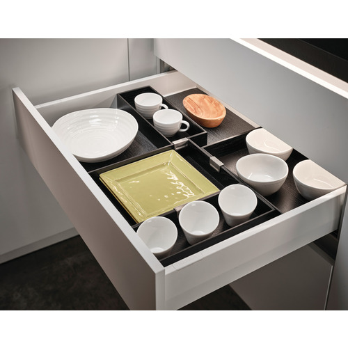 Drawer side runner system, Hafele Matrix Box P50, drawer side height (3 5/8") 92 mm, load bearing capacity (110 lbs) 50 kg 11 13/16" 300 mm Metallic anthracite, Drawer sides: Powder coated Cabinet runner: zinc plated, Drawer sides: Powder coated Cabinet runner: zinc plated