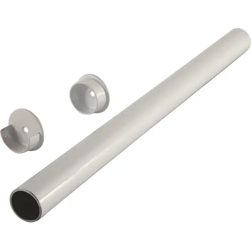 Round Wardrobe Tube with Supports, TAG Synergy Collection 35 3/4" White, 35 3/4" White