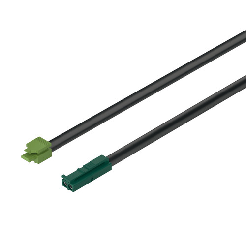 Lead with Snap-In Connector, Hafele Loox5, modular 2000 mm 1.5 A 24 For modular lights and other modular devices, Cable length: 2 m (78 3/4"), 24V Black, Green