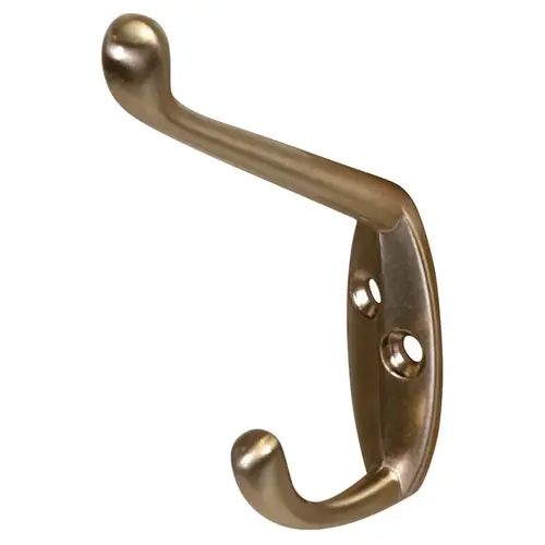 Coat Hook, 18 x 55 x 90 mm (W x D x H) Matt gold Gold colored, matt