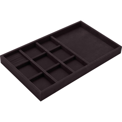 Jewelry Tray, 2" Depth, Felt Felt, black Black