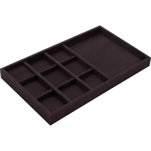 Jewelry Tray, 2" Depth Velvet Black Black