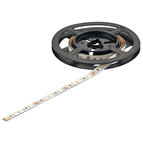 Flexible Strip Light, Hafele Loox5 LED 3072, 24 V, monochrome, 8 mm G 1968 1/2" 88 lm/W 210 lm 50 m Color temperature: 2700 K, luminous efficacy: 88 lm/W, length: 50 m White