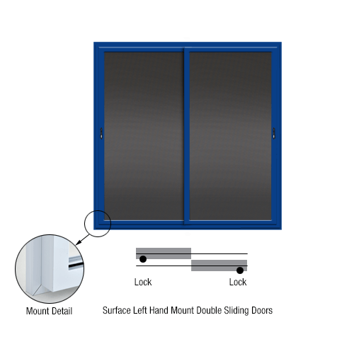 Custom Surface Mount Left Hand Double Sliding Security Screen Doors