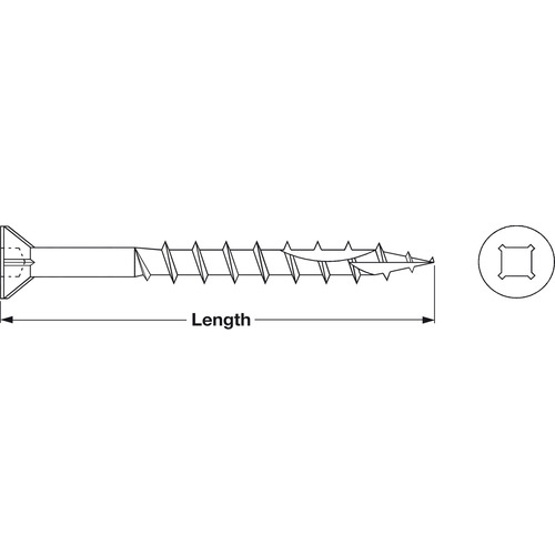 Dry Lube Screw, Flat Head with 4 Ribs, 45 degree , Coarser & Cutter (2 Cuts) 63.5 mm 9 mm 2 1/2" length - pack of 2500