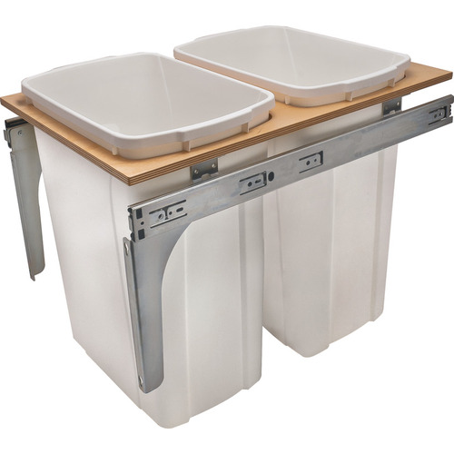 Waste Bin Pull-Out, KV Wood Frame Side Mount, Double, Depth is 22 1/2" 533 mm PDMTM21-2-35WH 21" (W x H) 533 x 445 mm White