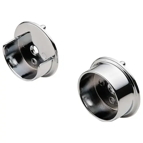 Wardrobe Tube End Support, TAG Synergy Collection With two pins for 5 mm holes, Polished chrome Polished chrome