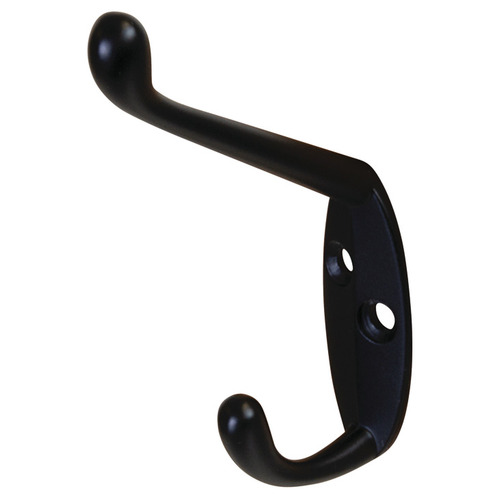 Coat Hook, 18 x 55 x 90 mm (W x D x H) Matt black Black, matt