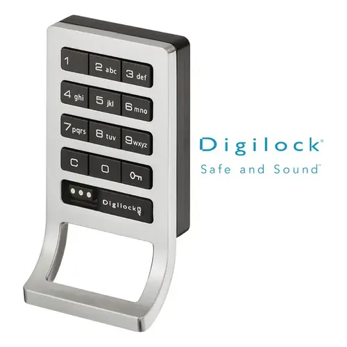 PIN Code Lock, Advanced Security Latchbolt lock, PIN code lock Regular-user mode "Fixed locker allocation" Single use, latch bolt Steel, Latch bolt, single use mode Keypad: Frame and handle, stainless steel coloured Push buttons: Black Lock case: Black, Keypad: Bright nickel with black keys lock housing: Black