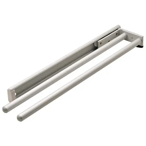 Towel Rack Pull-Out, 2 Bar, Extendable Anodized silver silver anodized, Silver anodized