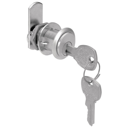 Cam Lock, C8102 and C8103 Series, Keyed Different 1 3/16" 7/8" National Lock - High Security, Satin brass, lipped/overlay, 1 3/16" (30 mm) Satin brass