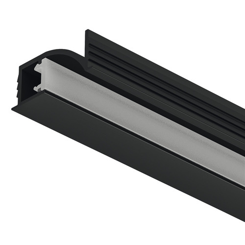 Profile for Recess Mounting, Hafele Loox5 Profile 1107, for LED strip lights up to max. 5 mm (3/16") width 92" Asymmetrical light distribution, Length: (92") 2336 mm, black Profile: Black, anodized Diffuser: opal white