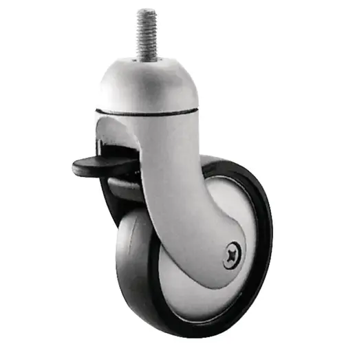 Caster, M10 Stem, Load-Bearing Capacity 110 lbs. Without brake, silver Without brake Silver, Silver