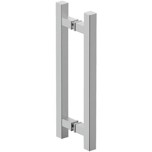 Flush pull handle for sliding doors, Aluminum, two-sided, square Length: 400 mm, silver coloured anodized Silver colored, anodized Pair