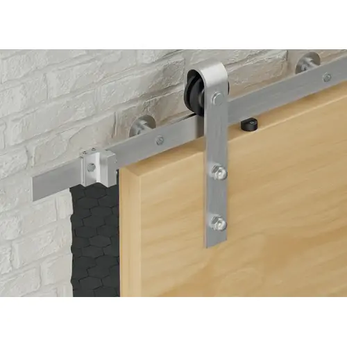 Flat Track Sliding System, Slido D-Line42 100S Set 8' 2 7/16" 2500 mm For 1 Sliding Wood Door, 2.5 m Length Steel