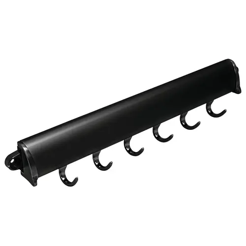 Fixed Accessory Rack, TAG Synergy Elite Collection, 6 Hook, 15 1/4" Black Black