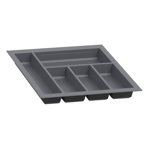 Sky Cutlery Tray, for 21" and 21 11/16" Deep Drawer, Plastic 520 - 540 mm 360 - 400 mm slate gray; trimmable width: 360 - 400 mm (14 3/16 - 15 3/4") Grey