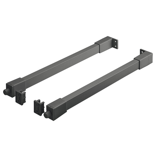 Side Railing, Hfele Matrix Box Slim A 450 mm for pull out for door front fixing, anthracite, for nominal length: 450 mm Anthracite