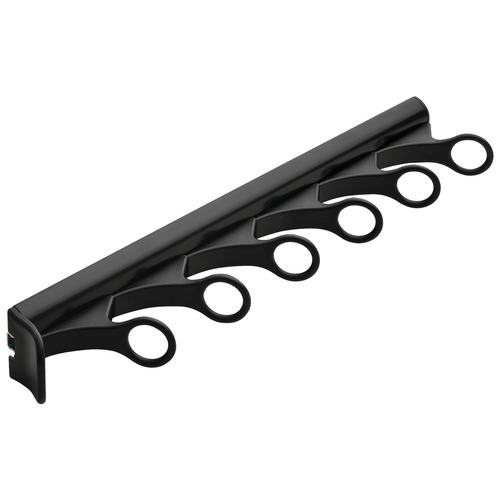 Scarf Rack, TAG Synergy Collection, 6 Hook, 14 1/8" With 3/4 extension slide, Black Black