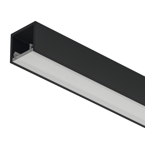 Aluminum Profle, Hafele Loox5 Profile 2102, for LED strip lights Internal width 11 mm (7/16") Black 98 1/2" Length