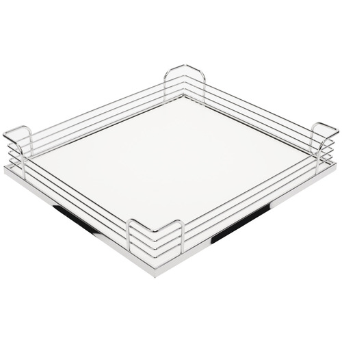 Storage Tray, Arena Plus, for 220 lbs. Weight Capacity Pantry Pull-Out 18 7/8" For Base Pull-Out II, Chrome/White, width 18 7/8", for frame width 24" Shelf: White Surround: Chrome