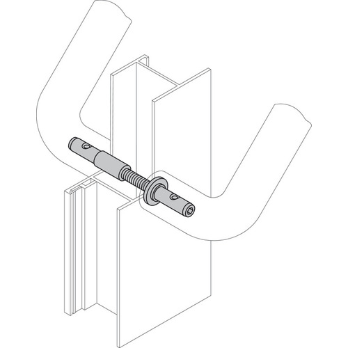 Fastener, Back to Back Mount for Glass Doors HEWI, (1 9/16 - 2") 40 - 50 mm Door Thickness - pack of 2