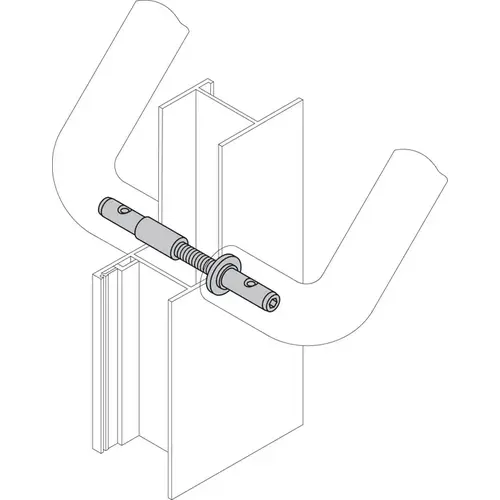 Fastener, Back to Back Mount for Glass Doors HEWI, (1 9/16 - 2") 40 - 50 mm Door Thickness