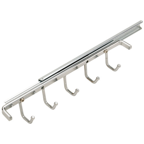 Belt Rack with Slide, 5 Hook, 11" with 5 1/2" extension slide, Chrome-plated Chrome-plated - pack of 2