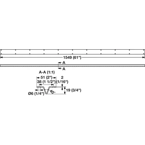 Anti-Sag Bar, Optional 61" For use with the Essential - Electric Adjustable Table Base, 61" length Black