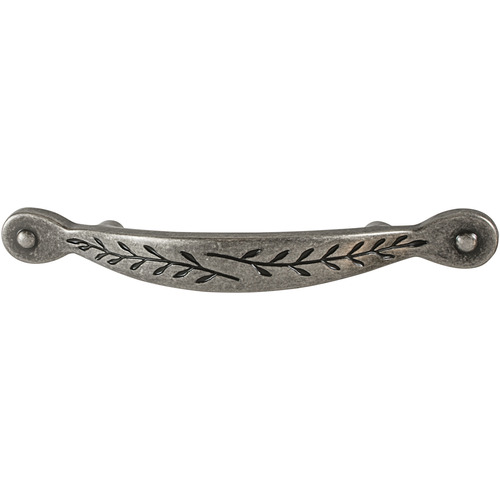 Handle, Zinc Amerock Nature's Splendor Collection, weathered nickel Nickel plated, satin-finish