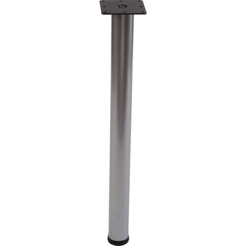 E-Leg, diameter 60 mm 34 1/2" 876 mm (34 1/2"), Silver aluminum RAL 9006 Leveler & Mounting plate: Black, Silver aluminum RAL 9006