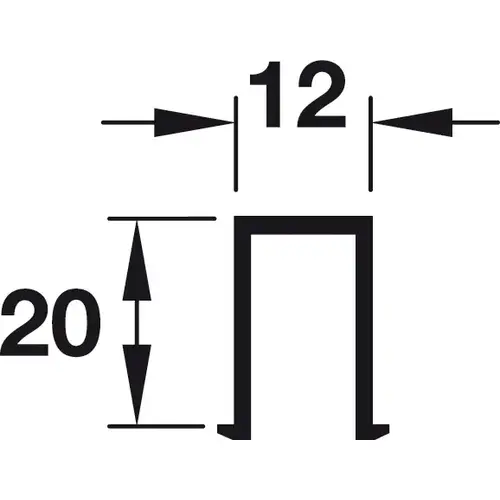 Guide Rail, 20 x 12 (13/16" x 1/2"), Glue-in for Hawa Junior, Symmetric, Telescopic, Ordena, (4' 3 1/8") 1.3 m Black