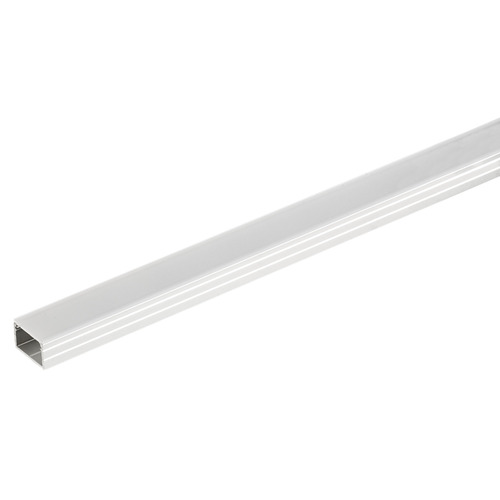 Aluminum Profile, Hafele Loox5 Profile 2197, for LED strip lights for surface mounting with flat lens 12.5 mm (1/2") Profile: Diffuser: milky