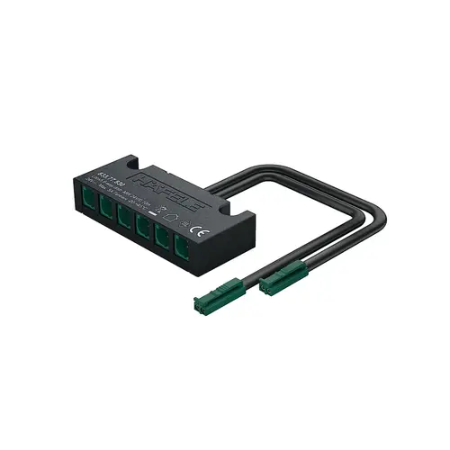 Adapter, Hafele Loox5, multi-white, for Hafele Connect Mesh 6-way distributor for Hafele Connect Mesh 6-way distributor, 90 W, Voltage 24 V, max. connected wattage 90 W Black