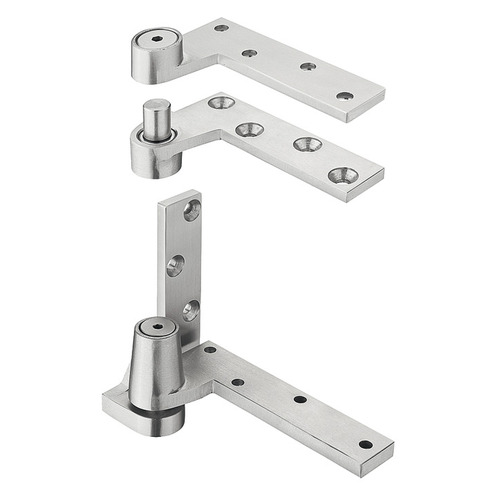 Hafele 943.48.062 Door Hinge, 19 mm (3/4") Offset Hung Pivot, Top and Bottom Set Left; 630 (US32D) stainless steel, satin; 3 h fire rating