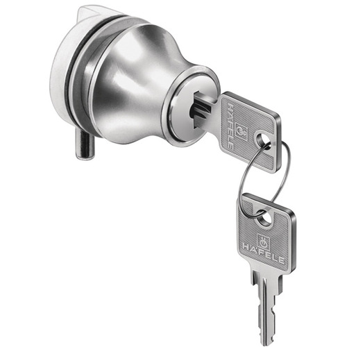 Hafele 233.05.601 Glass Door Pin Lock Alike #N7921PL Keyed cabinet locks, Keyed alike #N7921PL Matt nickel