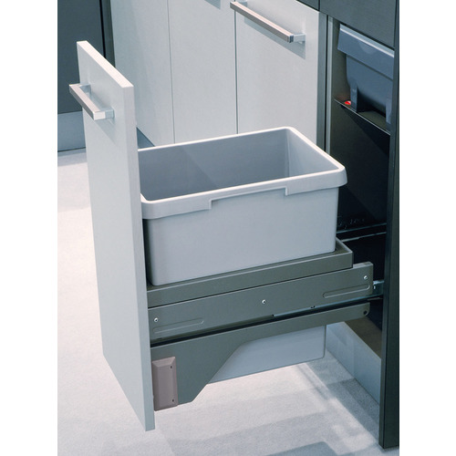 Waste Bin Pull-Out, Hailo Euro Cargo 30 S Installation behind fronts, with soft close Light gray