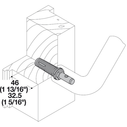 Fastener, Concealed Mount, for Installation on One Side HEWI, (1 9/16 - 2") 40 - 50 mm - pack of 2