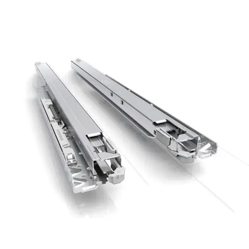 Concealed Drawer Slide, for Base Panel Mounting, Full Extension, Dynapro 40 kg 20" 500 mm With integrated liquid Soft-close, 20" length Zinc plate - 2 per pack x5 packs