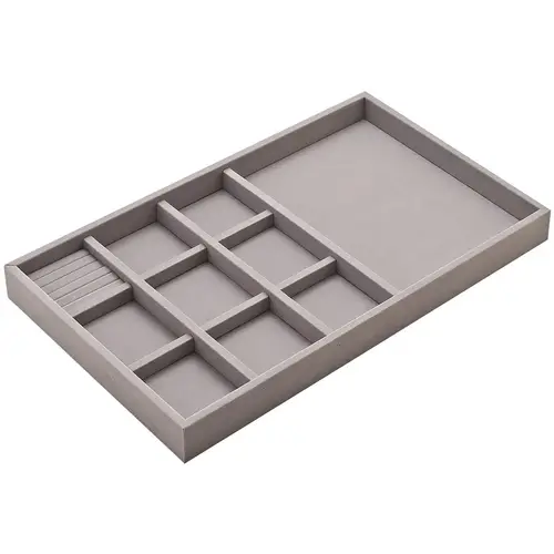 Jewelry Tray, 2" Depth, Felt Felt, gray Gray, gray