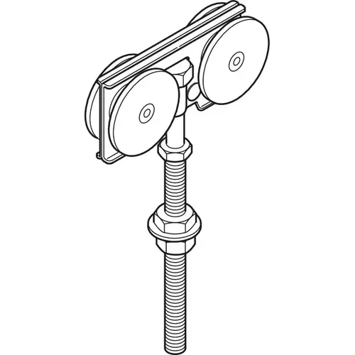 Metal Door Trolley Hanger, Vertical and Lateral Adjustment With Extended Pendant Straightaway 320, For Use With Hollow Tubular Frame Sections Up to 90 (3 9/16") Deep or Steel Angle Construction - pack of 2