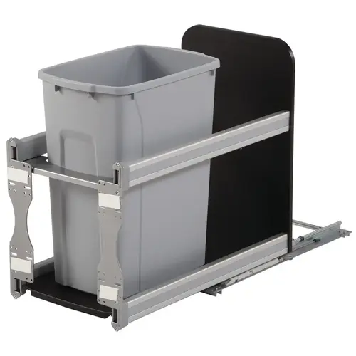 Waste Bin Pull-Out, KV Bottom Mount, Single, Undermount Slide with Soft-Close 50 qt. 23 1/4" USC12-1-50WH White, 50 qt., height: 591 mm (23 9/32") Frame: Steel Bin: Plastic