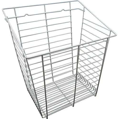 Wire Laundry Hamper, Slanted Hook-On 13 7/16" 17" 17" width, 13 7/16" depth, white White (powder-coated)