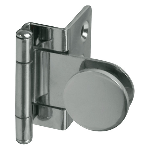 Glass Door Hinge, 180 degree Opening Angle, 6 mm Glass Door mounting with glass drilling, Chrome plated